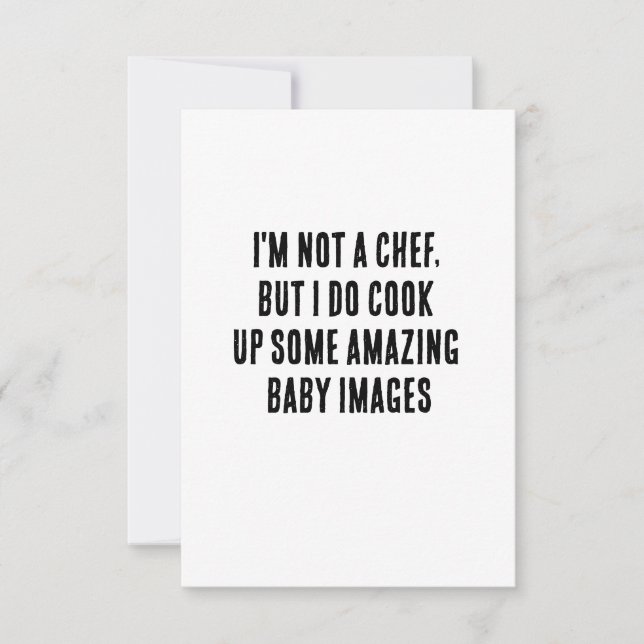 Tarjeta De Agradecimiento No soy chef, pero sí cocino un bebé increíble (Anverso)