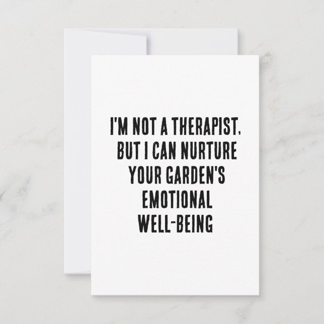 Tarjeta De Agradecimiento No soy terapeuta, pero puedo cuidar tu jardín (Anverso)