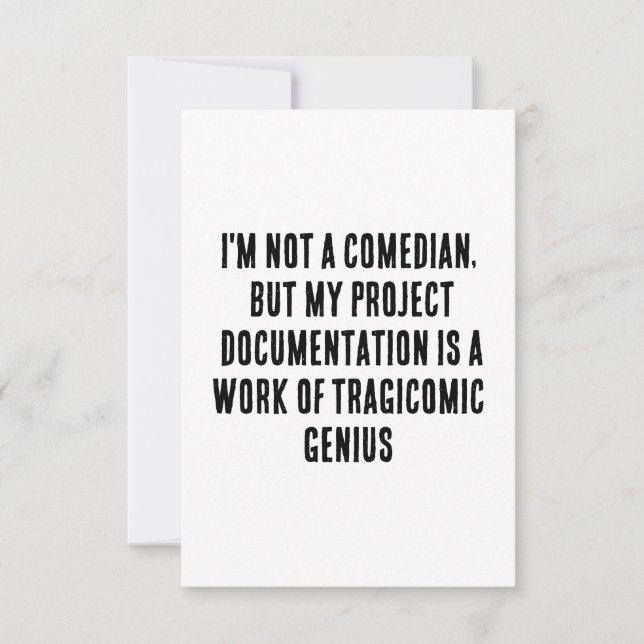 Tarjeta De Agradecimiento No soy un comediante, pero mi documentación del pr (Anverso)