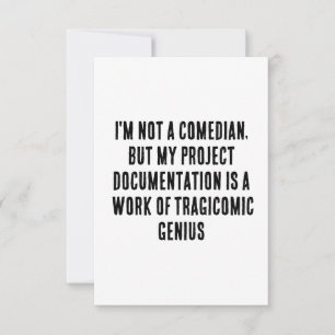 Tarjeta De Agradecimiento No soy un comediante, pero mi documentación del pr