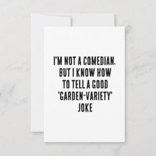 Tarjeta De Agradecimiento No soy un comediante, pero sé cómo decir algo buen