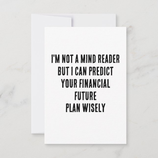 Tarjeta De Agradecimiento No soy un lector de la mente, pero puedo predecir  (Anverso)