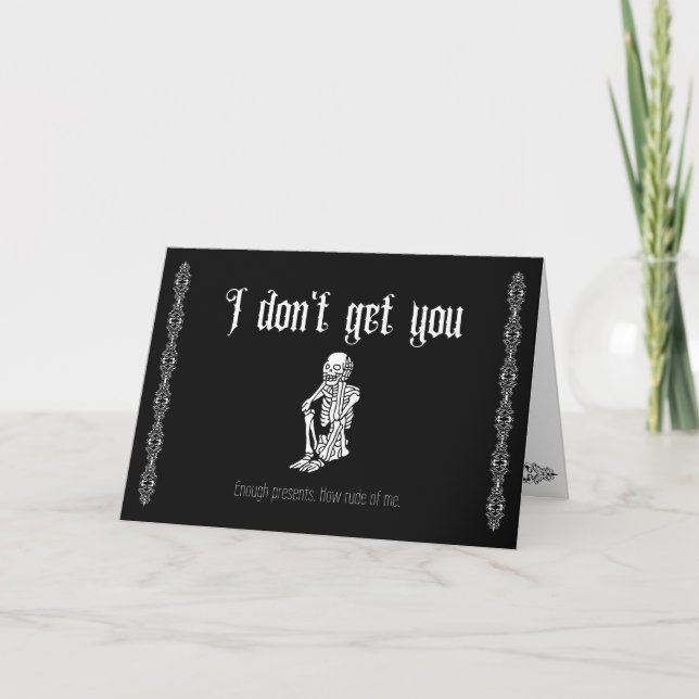 Tarjeta De Agradecimiento No te entiendo - Gótico de San Valentín (Anverso)