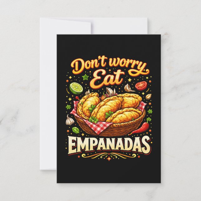 Tarjeta De Agradecimiento No te preocupes, come empanadas (Anverso)