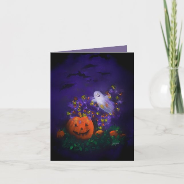 Tarjeta De Agradecimiento "Noche Brillante" Halloween (Anverso)