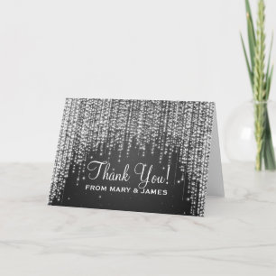 Tarjeta De Agradecimiento Noche de "Gracias" de boda Dazzle Negro