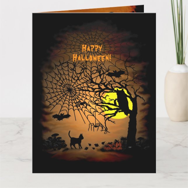 Tarjeta De Agradecimiento Noche de Halloween, ¡Feliz Halloween! (Anverso)