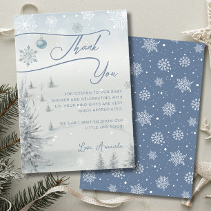 Tarjeta De Agradecimiento Noche de Invierno Está Frío Afuera Baby Shower