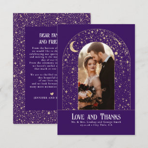 Tarjeta De Agradecimiento Noche estrellada celeste y mística gracias foto