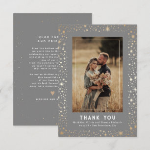 Tarjeta De Agradecimiento Noche estrellada celeste y mística gracias foto