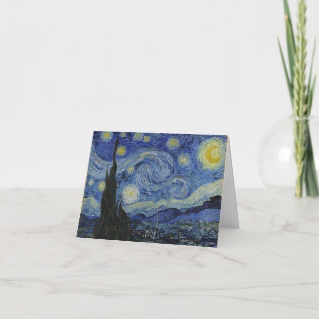 Tarjeta De Agradecimiento "Noche estrellada" por Van Gogh (Anverso)