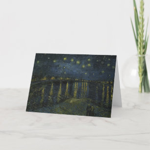 Tarjeta De Agradecimiento Noche estrellada sobre el Ródano, pintura al óleo 