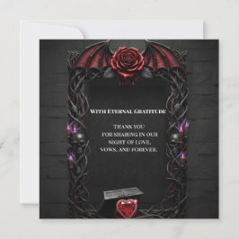 Tarjeta De Agradecimiento Noche Eterna Boda Gótica de Vampire Romance Oscuro