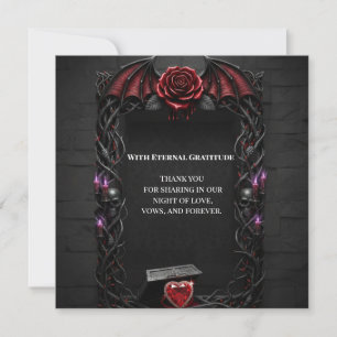 Tarjeta De Agradecimiento Noche Eterna Boda Gótica de Vampire Romance Oscuro