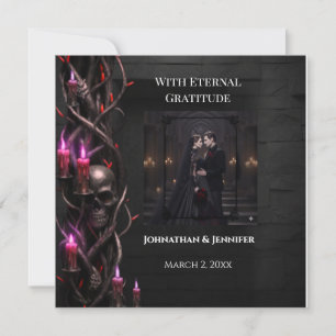 Tarjeta De Agradecimiento Noche Eterna Boda Gótica de Vampire Romance Oscuro