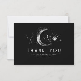 Tarjeta De Agradecimiento Noche Starry Crescent Moon Celestial Gracias