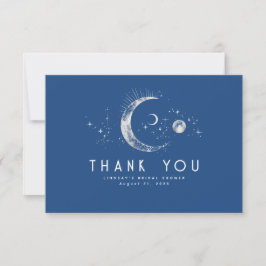 Tarjeta De Agradecimiento Noche Starry Crescent Moon Celestial Gracias
