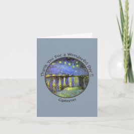 Tarjeta De Agradecimiento Noche van Gogh Starry sobre artículos de Fiesta en