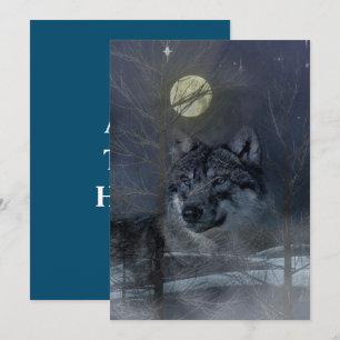 Tarjeta De Agradecimiento Noche Wolf Spirit Moon
