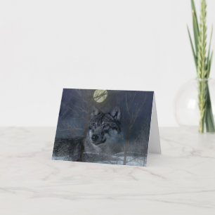 Tarjeta De Agradecimiento Noche Wolf Spirit Moon