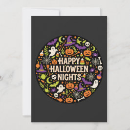 Tarjeta De Agradecimiento Noches Felices de Halloween Calabaza Fantasma Lind