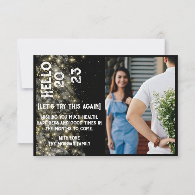 Tarjeta De Agradecimiento Nochevieja Personalizado moderno Festividad festiv (Anverso)