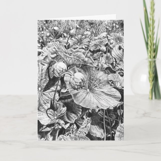 Tarjeta De Agradecimiento Nodding Lotus - (Anverso)