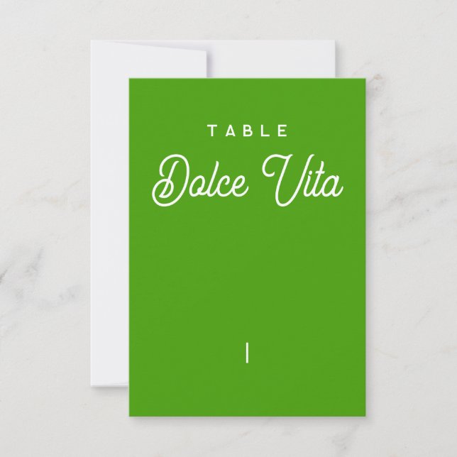 Tarjeta De Agradecimiento Nom de table - Colorus - Vert Citron (Anverso)