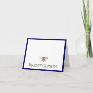 Tarjeta De Agradecimiento Nombrar estacionario con abeja