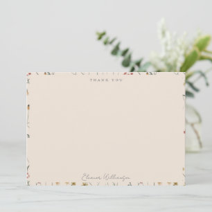 Tarjeta De Agradecimiento Nombre de Baby Shower Floral Silvestre Caprichoso 