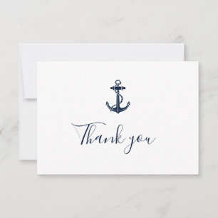 Tarjeta De Agradecimiento Nombre de barco ancla azul marino náutico Cruise S