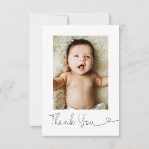 Tarjeta De Agradecimiento Nombre de bebé moderno Foto Detalles de nacimiento