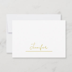 Tarjeta De Agradecimiento nombre de color dorado profesional minimalista mod
