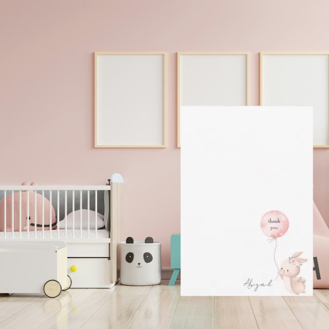 Tarjeta De Agradecimiento Nombre de guión pequeño de Rubor Bunny Script Baby (Subido por el creador)