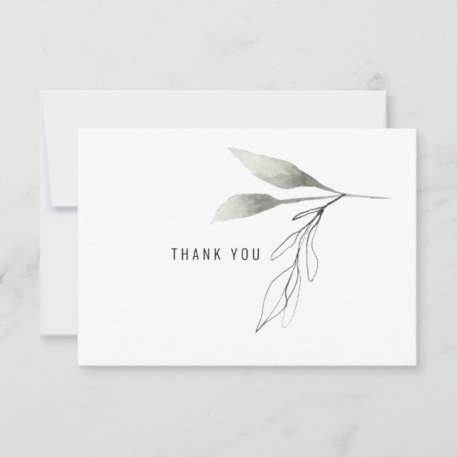 Tarjeta De Agradecimiento Nombre de guión personalizado botánico Gracias (Anverso)