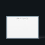 Tarjeta De Agradecimiento Nombre de guión personalizado de borde azul brumos<br><div class="desc">Tarjeta de agradecimiento de nombre de guión personalizado de borde azul brumoso oscuro minimalista</div>
