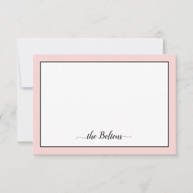 Tarjeta De Agradecimiento Nombre de la familia Simple Polka Dot Stationery T (Anverso)