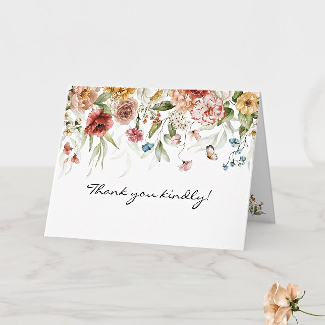 Tarjeta De Agradecimiento Nombre de la Gota Floral Elegante Bella Artes (Subido por el creador)