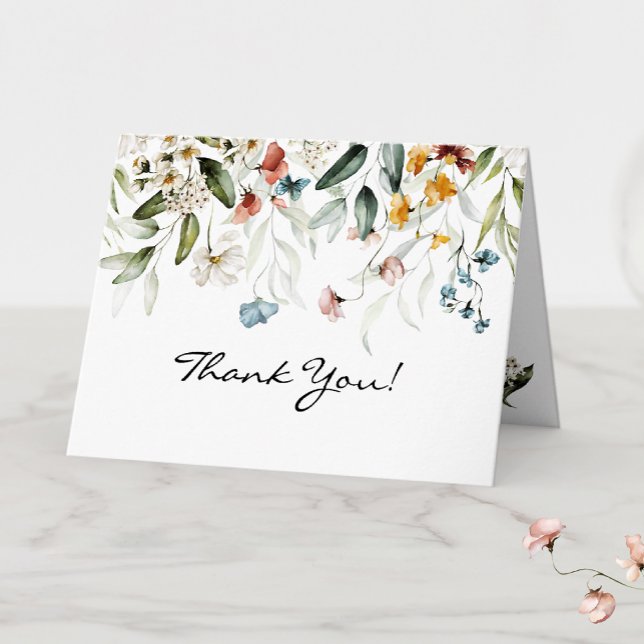 Tarjeta De Agradecimiento Nombre de la Gota Floral Elegante Bella Artes (Subido por el creador)