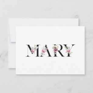 Tarjeta De Agradecimiento Nombre de Mary