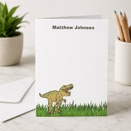 Tarjeta De Agradecimiento Nombre de niño de T.rex dinosaurio lindo