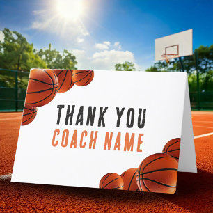 Tarjeta De Agradecimiento Nombre del entrenador de baloncesto 