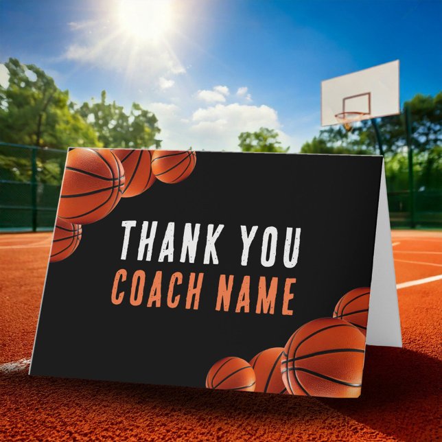Tarjeta De Agradecimiento Nombre del entrenador de baloncesto (Subido por el creador)