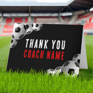Tarjeta De Agradecimiento Nombre del entrenador de fútbol