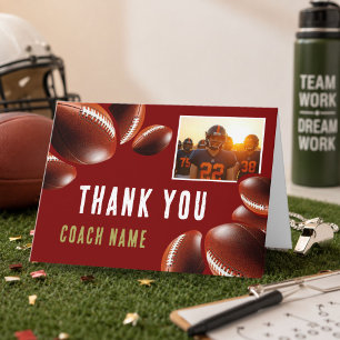Tarjeta De Agradecimiento Nombre del Entrenador de Fútbol Americano Foto