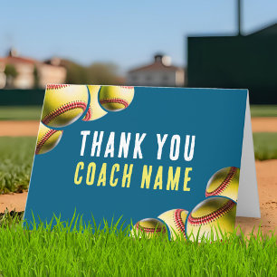 Tarjeta De Agradecimiento Nombre del entrenador de sóftbol 