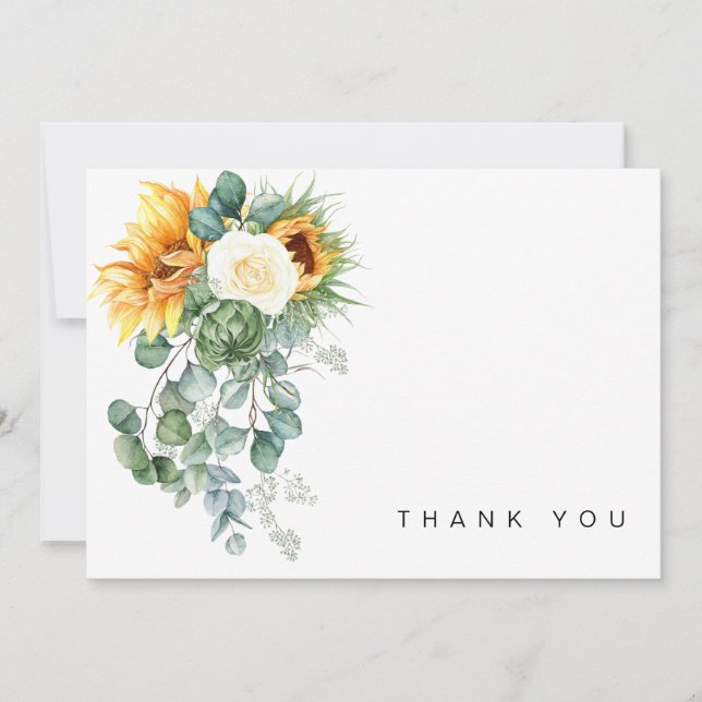 Tarjeta De Agradecimiento Nombre Floral floral en blanco Funeral Gracias (Anverso)