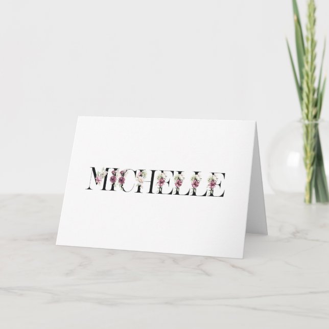 Tarjeta De Agradecimiento Nombre Michelle. (Anverso)