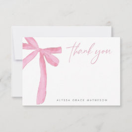 Tarjeta De Agradecimiento Nombre personalizable lazo rosa Boda Despedida de 