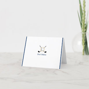 Tarjeta De Agradecimiento Nombre personalizado Clubes de golf plegados Tarje